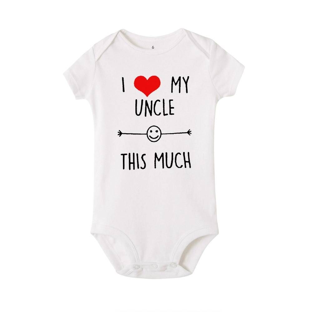 Matching Family Outfits - Baby Romper - I Love My Uncle This Much - White