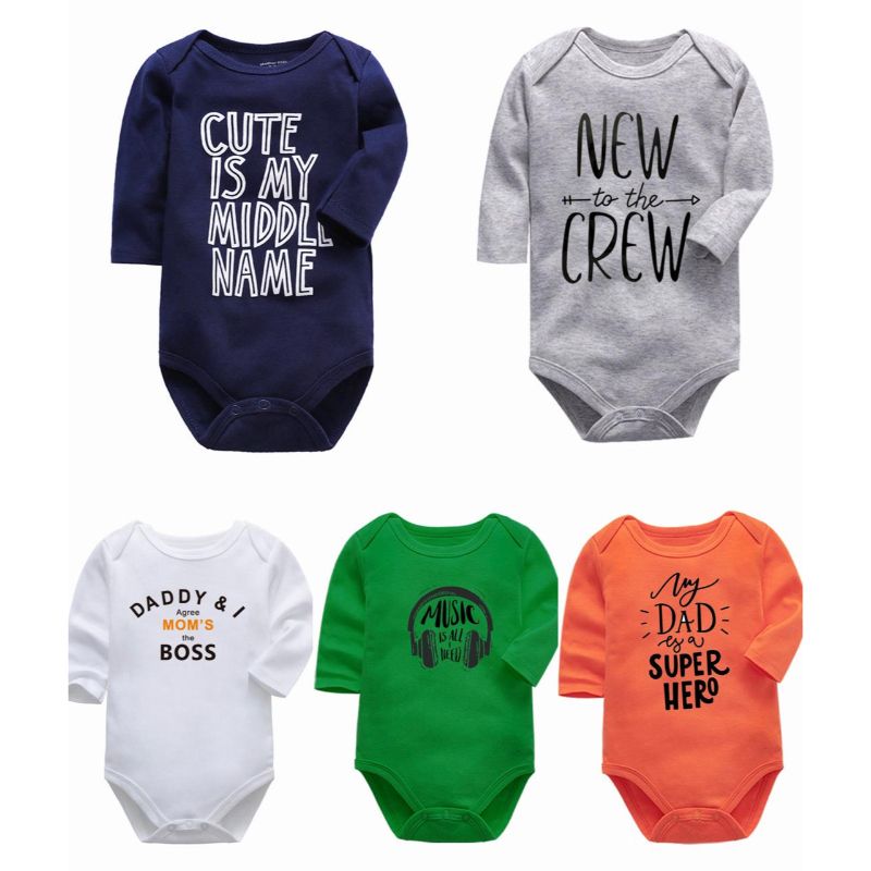 Matching Family Outfits - Funny Quotes Full Sleeves Romper - Pack Of 5