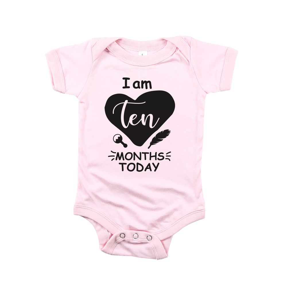 Matching Family Outfits - I Am Ten Months Today - Baby Romper - Pink