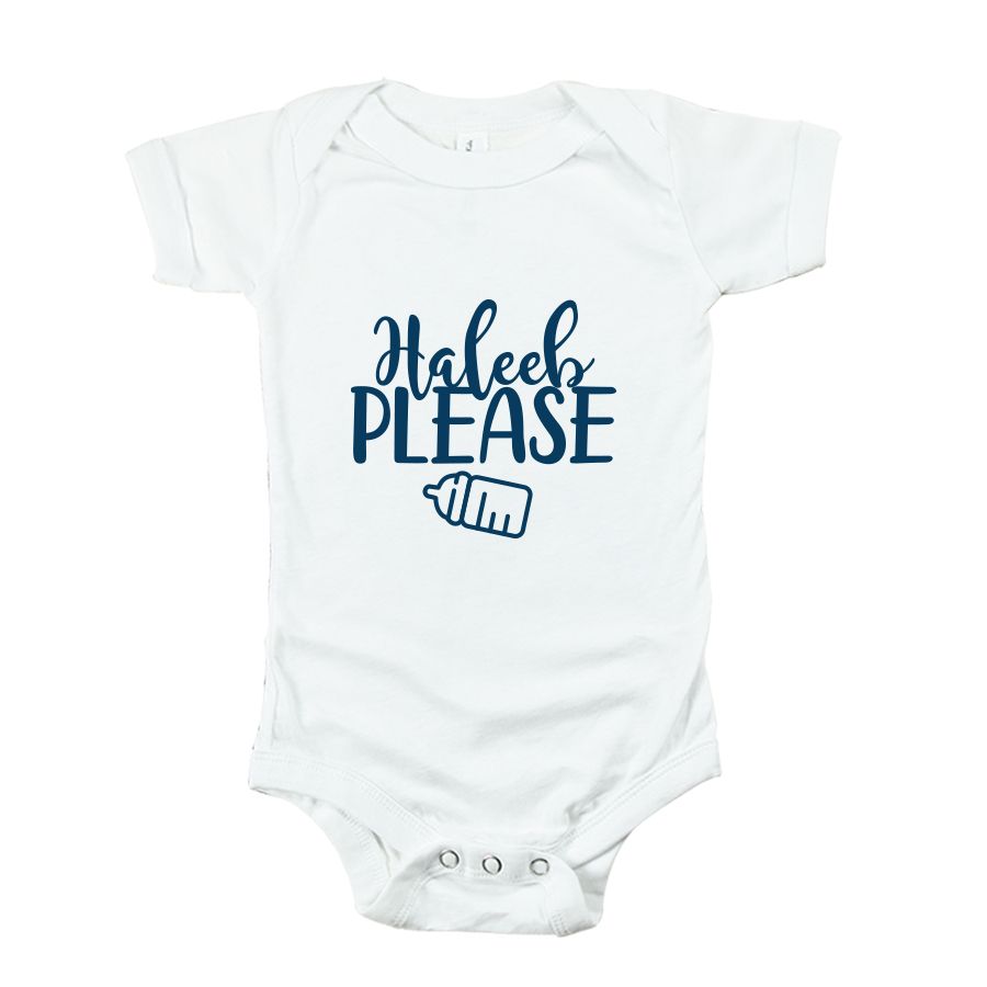 Matching Family Outfits - Haleeb Please Baby Romper - White