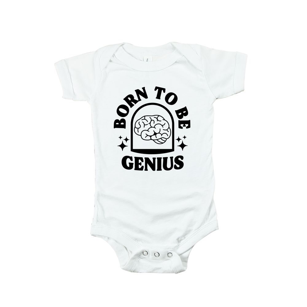 Matching Family Outfits - Born To Be Genius Baby Rompers - White