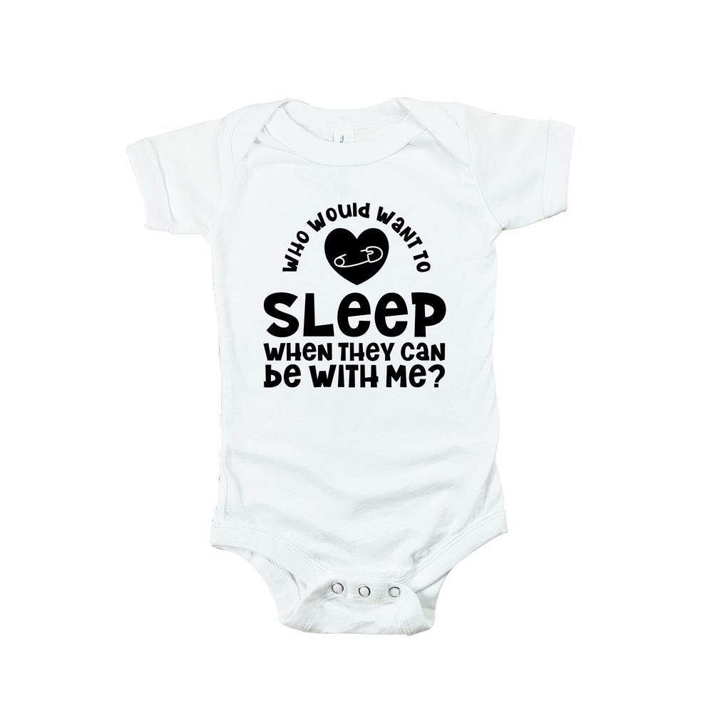 Matching Family Outfits - Who Would Want To Sleep Baby Romper - White