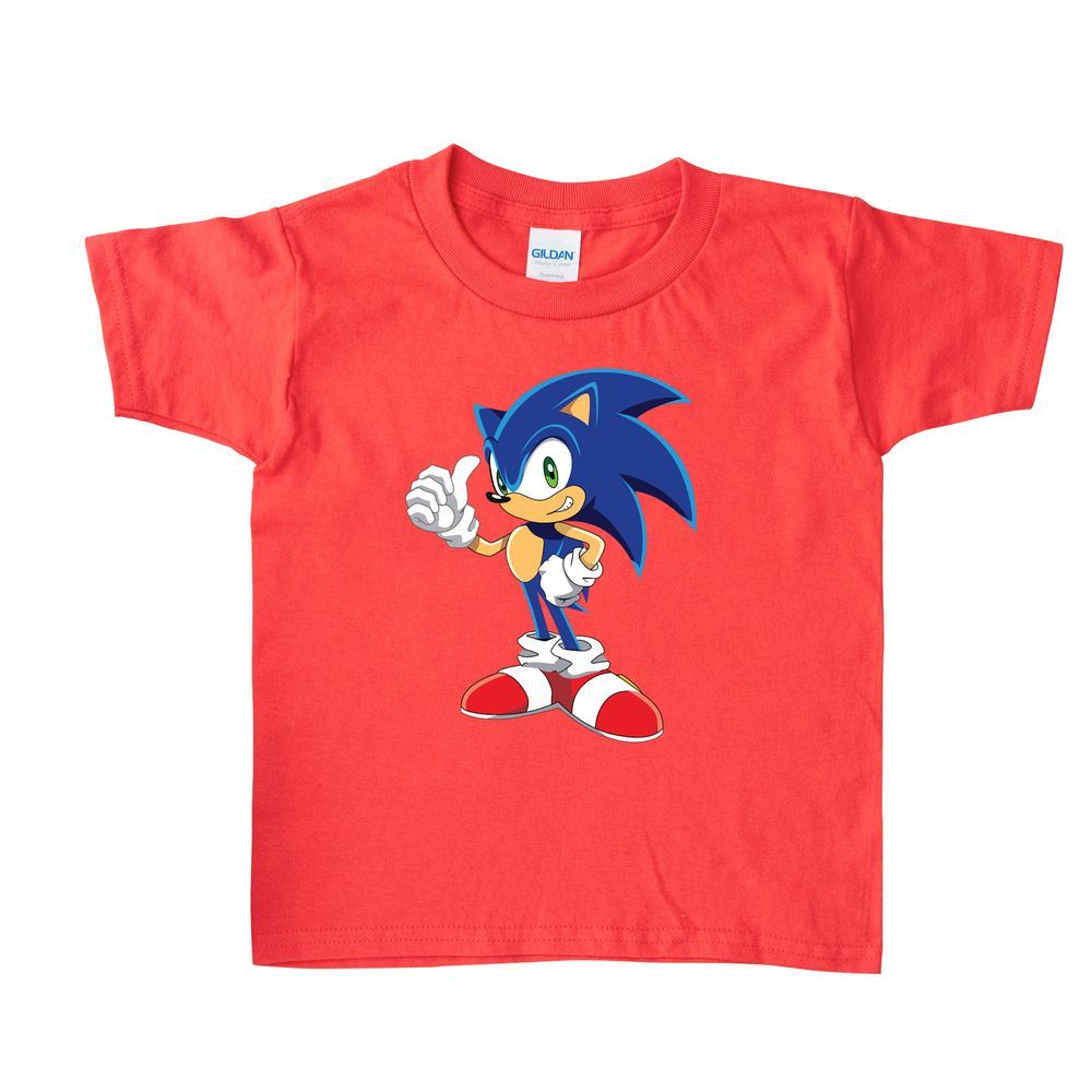 Matching Family Outfits - Sonic The Hedgehog Printed Kids T-Shirt - Red