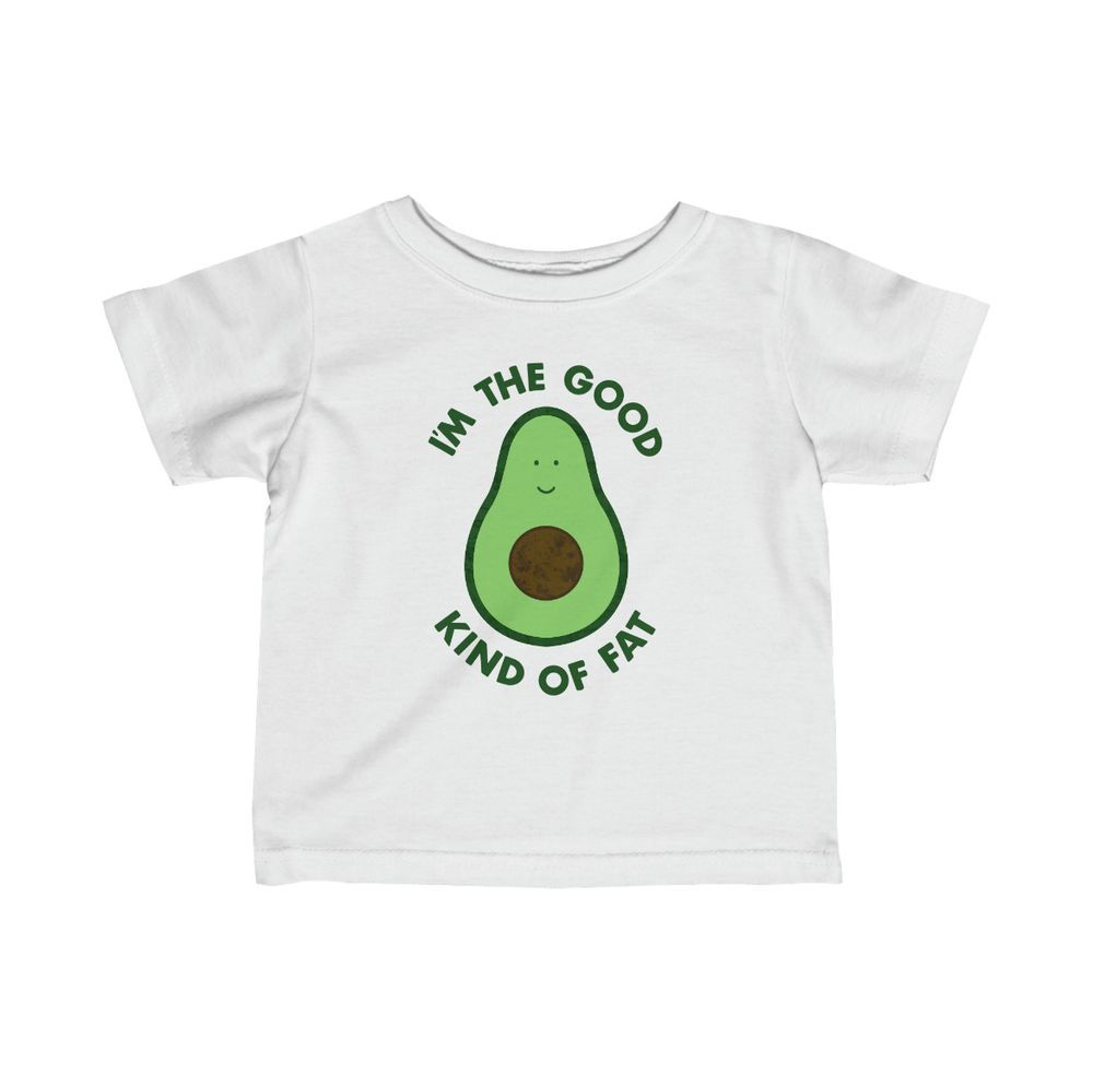 Matching Family Outfits - I Am The Good Kind of Fat Avocado Printed Kids T-Shirt - White