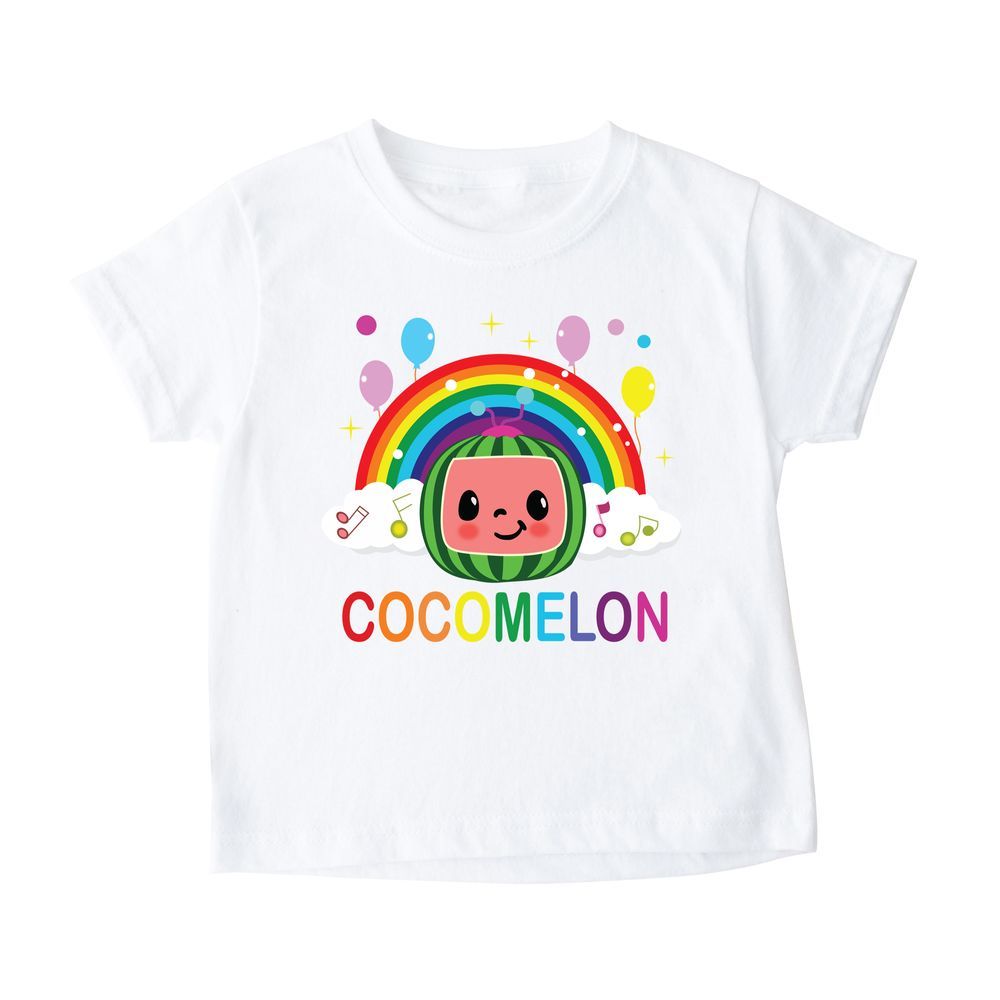 Matching Family Outfits - Cocomelon Printed Kids T-Shirt - White