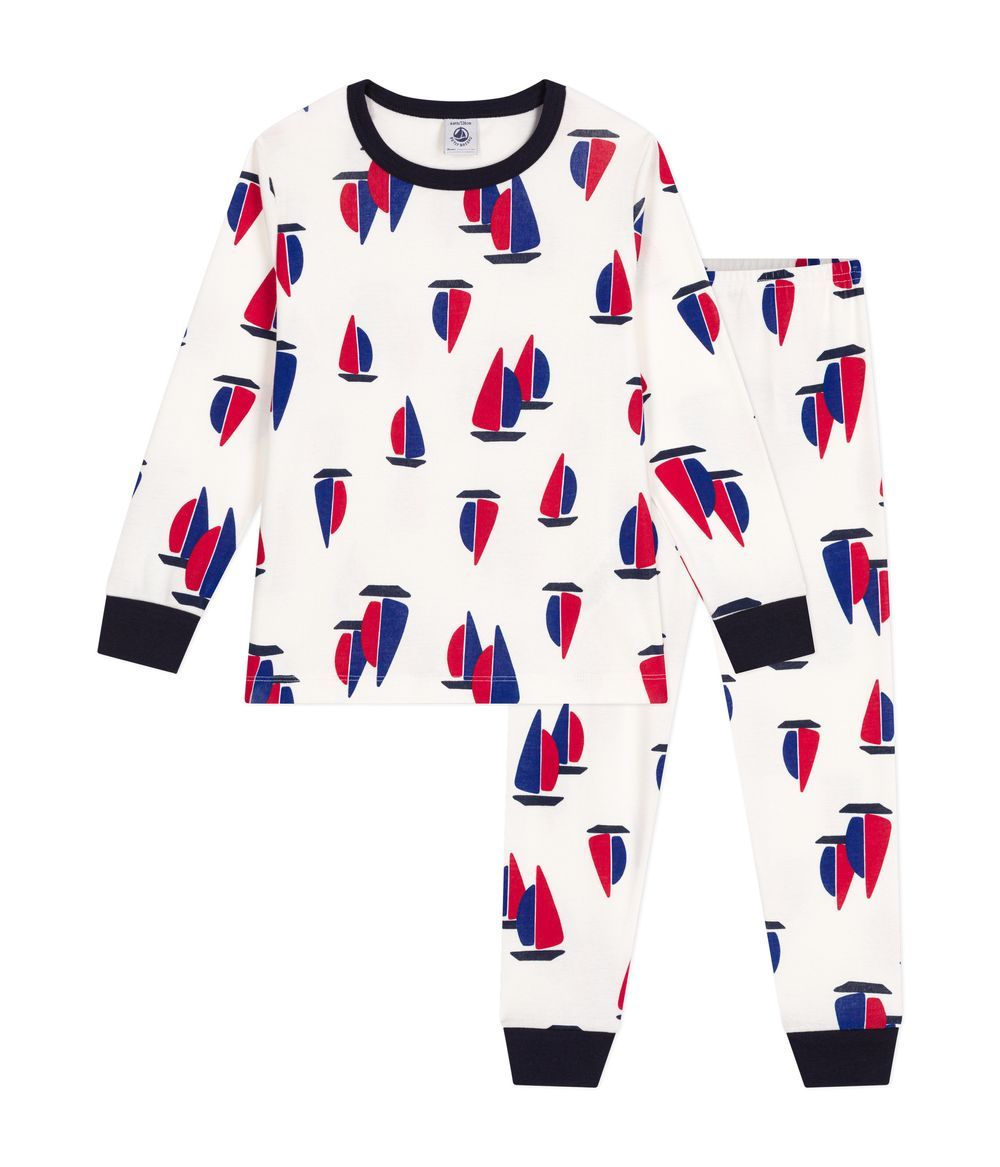 Petit Bateau - Children's Boat Print Cotton Pyjamas