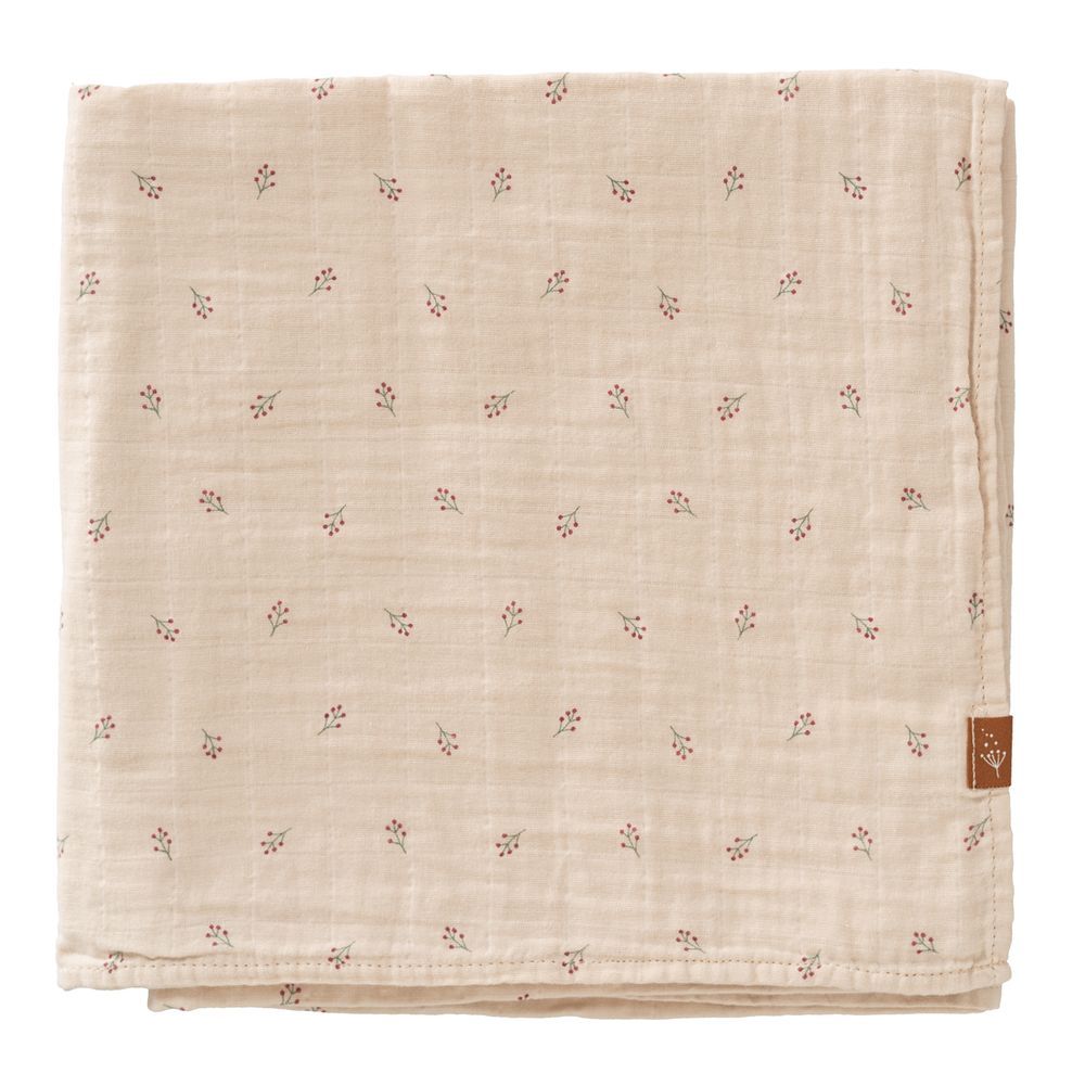 Fresk - Baby Swaddle - Berries - Beige - 120x120cm