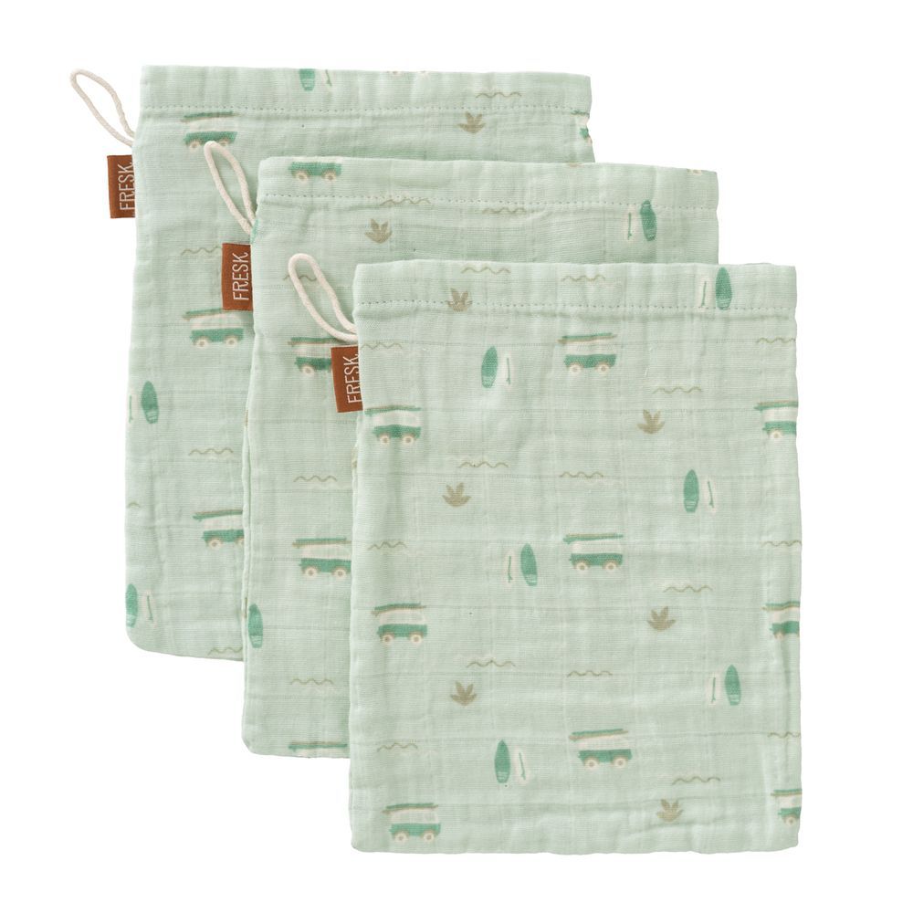 Fresk - Organic Cotton Washcloth Set - Surf Boy - Pack of 3