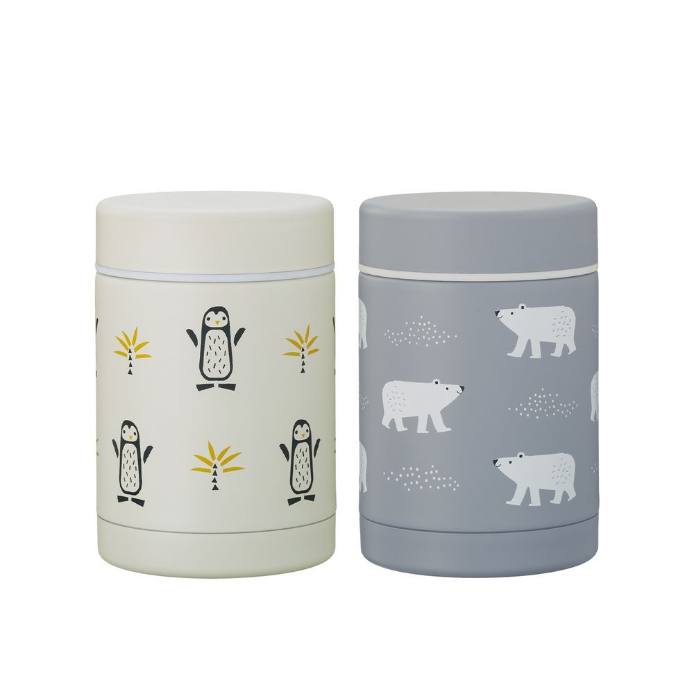 Fresk - Food Jar Duo - Penguin and Polar Bear - 2 Pcs