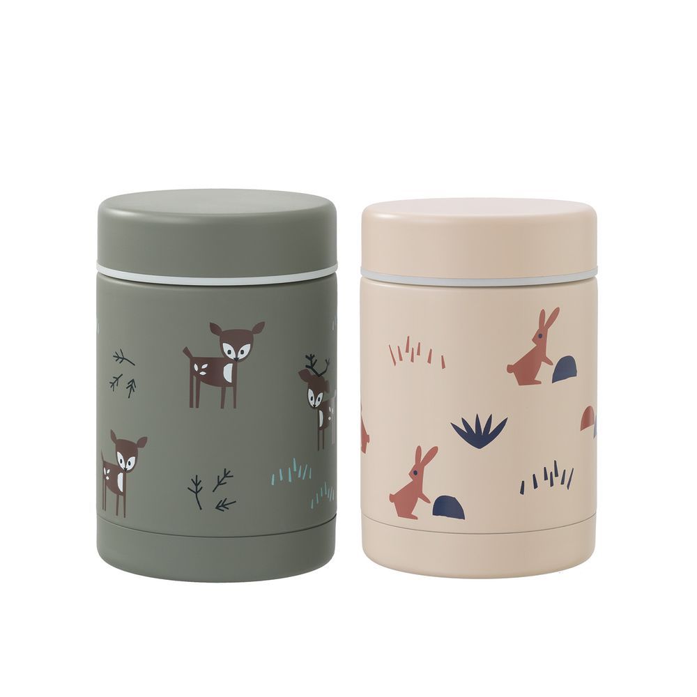 Fresk - Food Jar Duo - Deer and Rabbit - 2 Pcs