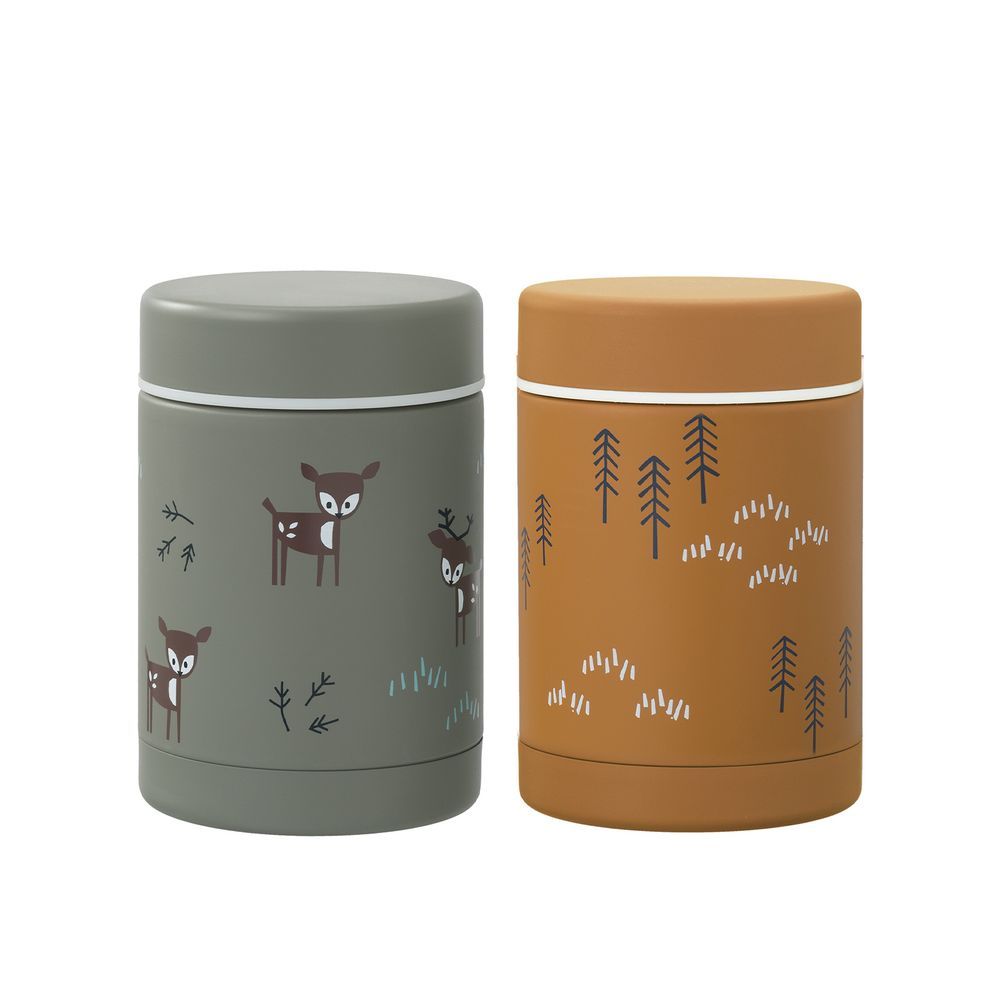 Fresk - Food Jar Duo - Deer Olive  and Wood Spruce - 2 Pcs