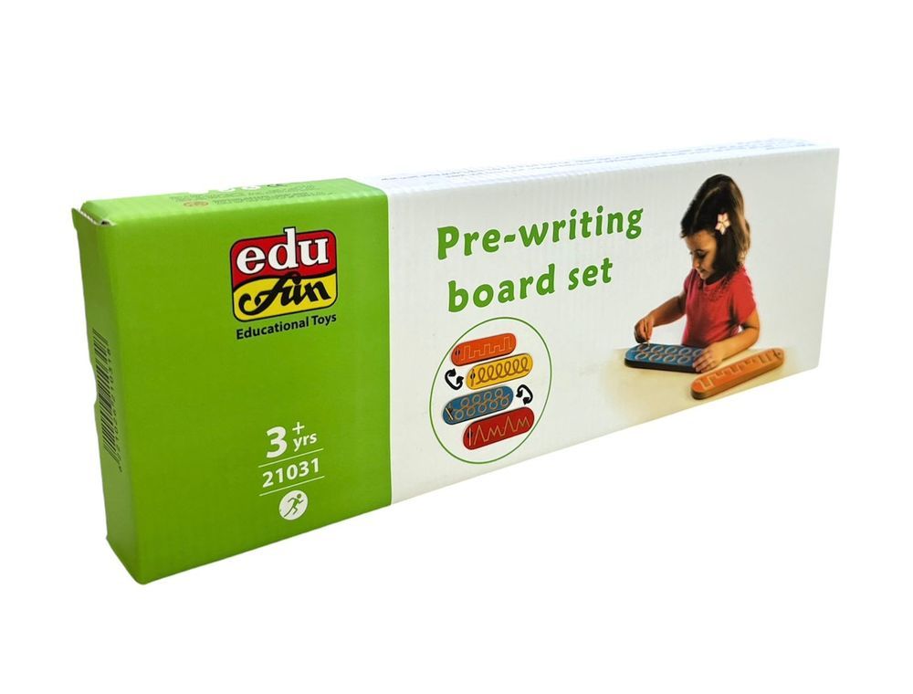 Edu Fun - Pre-Writing Double Board Set With Wooden Pencils - 2 Pcs