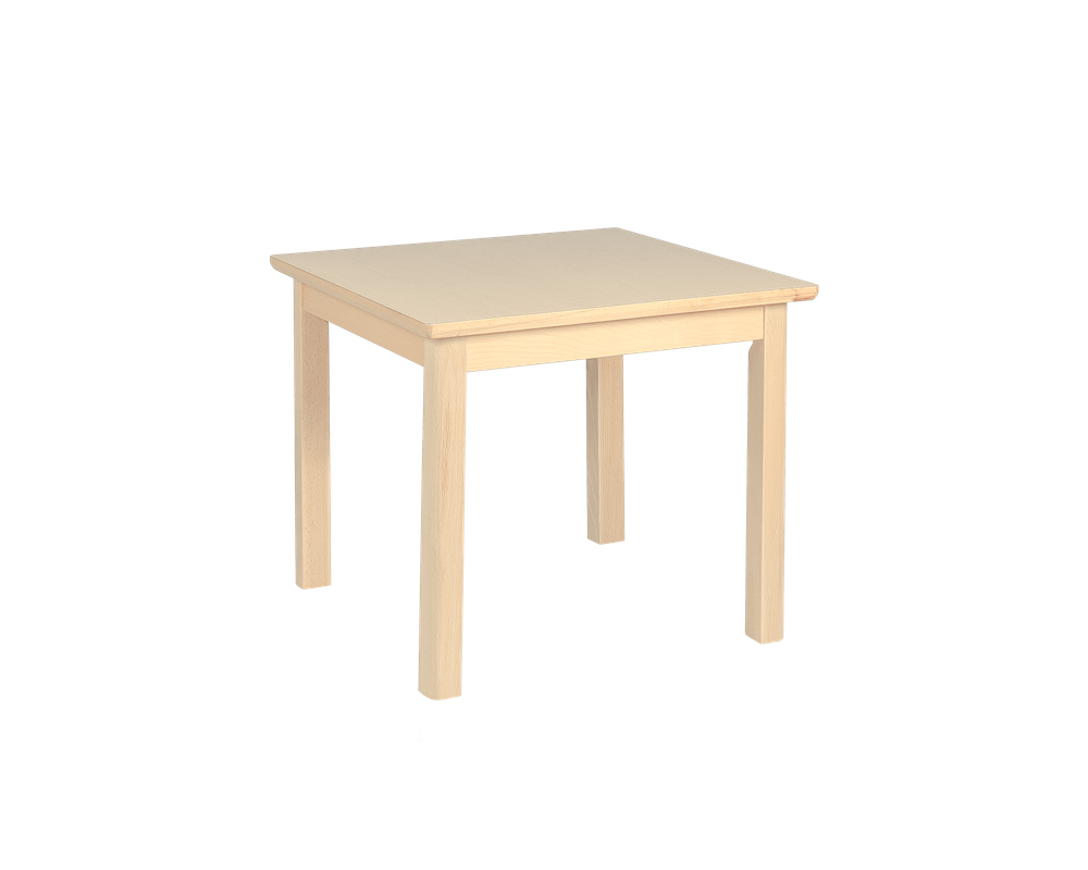 Edu Fun - Elegance Square Table With 4 Legs Set - Woody - 53 cm