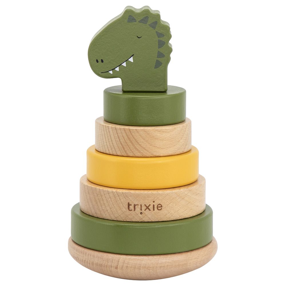 Trixie - Wooden Stacking Toy - Mr. Dino - Green