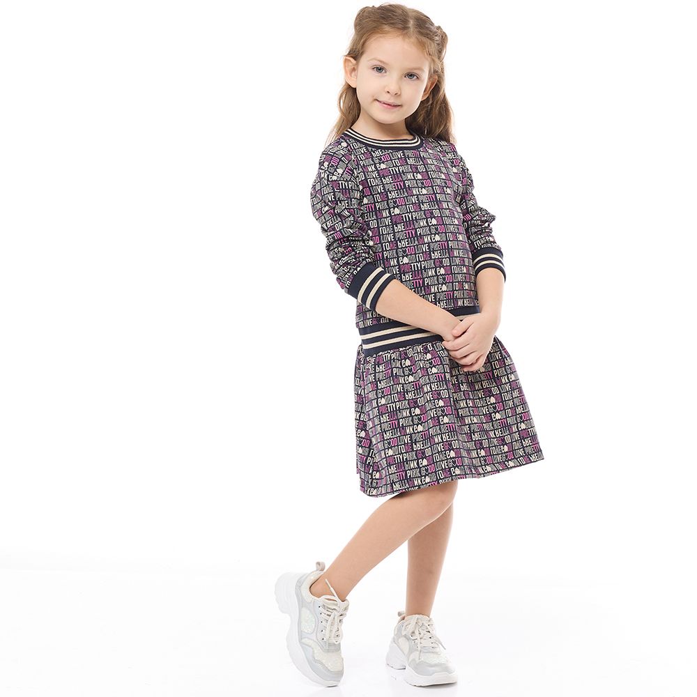 Victor and Jane - Girls' Stylish Printed Long Sleeves Dresses