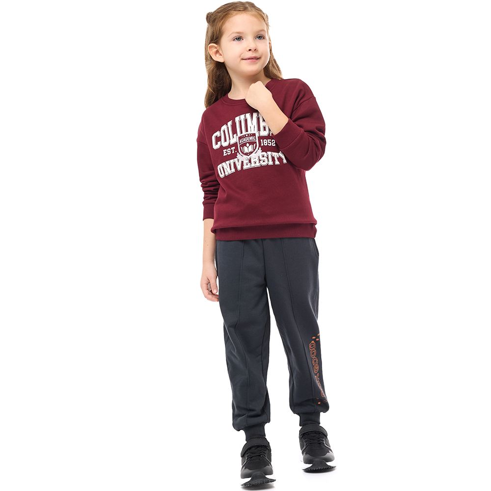 Victor And Jane - Girls Top Sleeve Top - Maroon