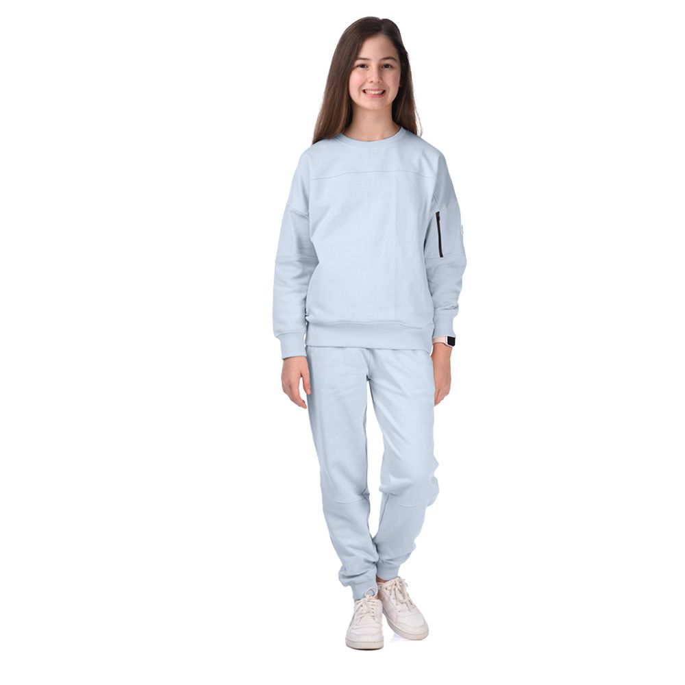 Victor and Jane - Girls Co-ords Set - Comfy Fit - Light Grey - 2 Pcs