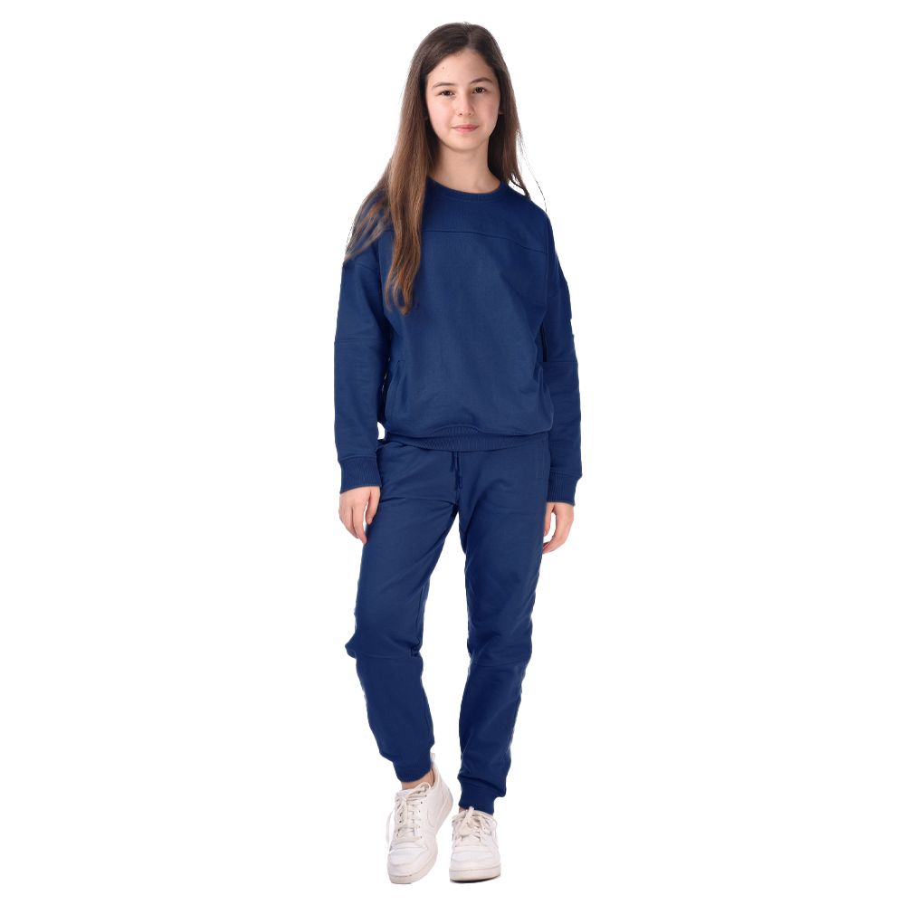 Victor and Jane - Girls Co-ords Set - Dark Blue - 2 Pcs