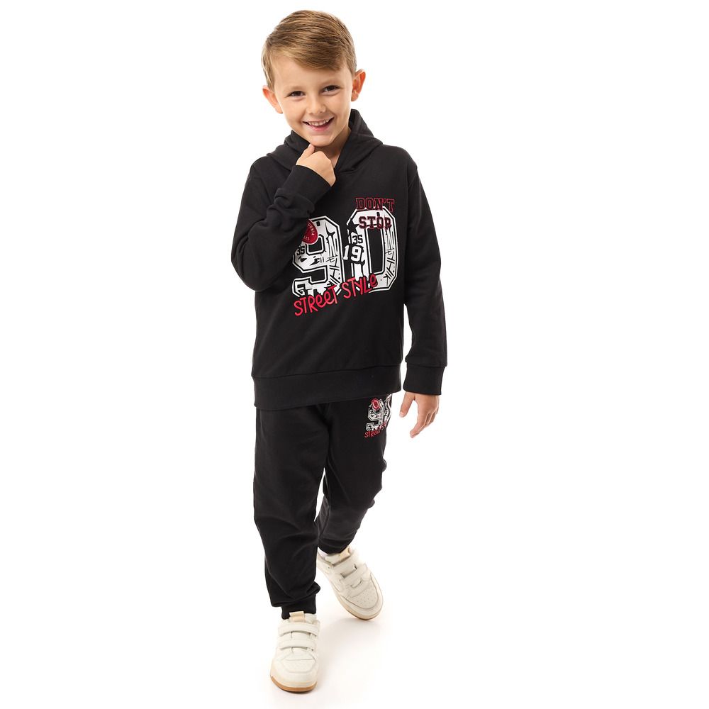 Victor and Jane - Boys' Hoodie & Jogger 2-Piece Set - Black