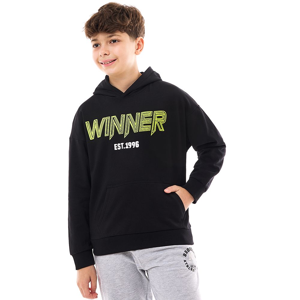 Victor and Jane - Boys' Hoodie Winner - Black