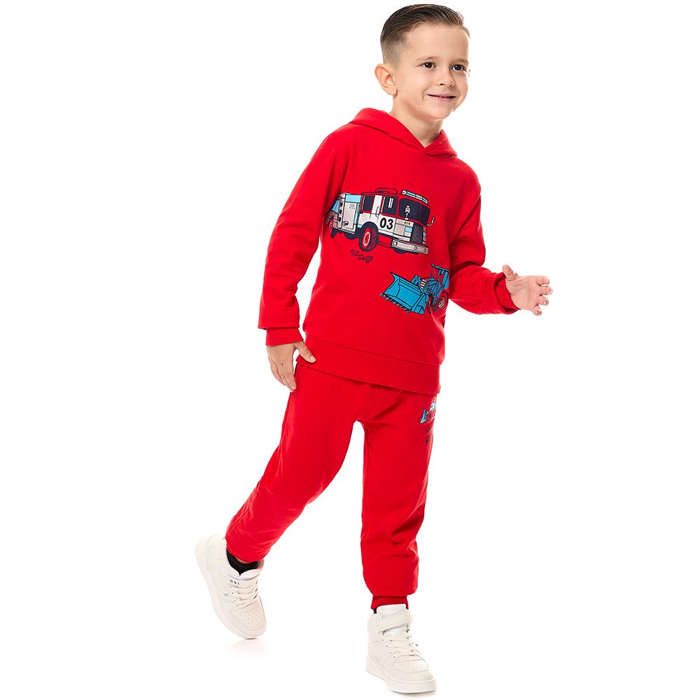 Victor and Jane - Boys 2-Piece Hoodie & Jogger Set - Red