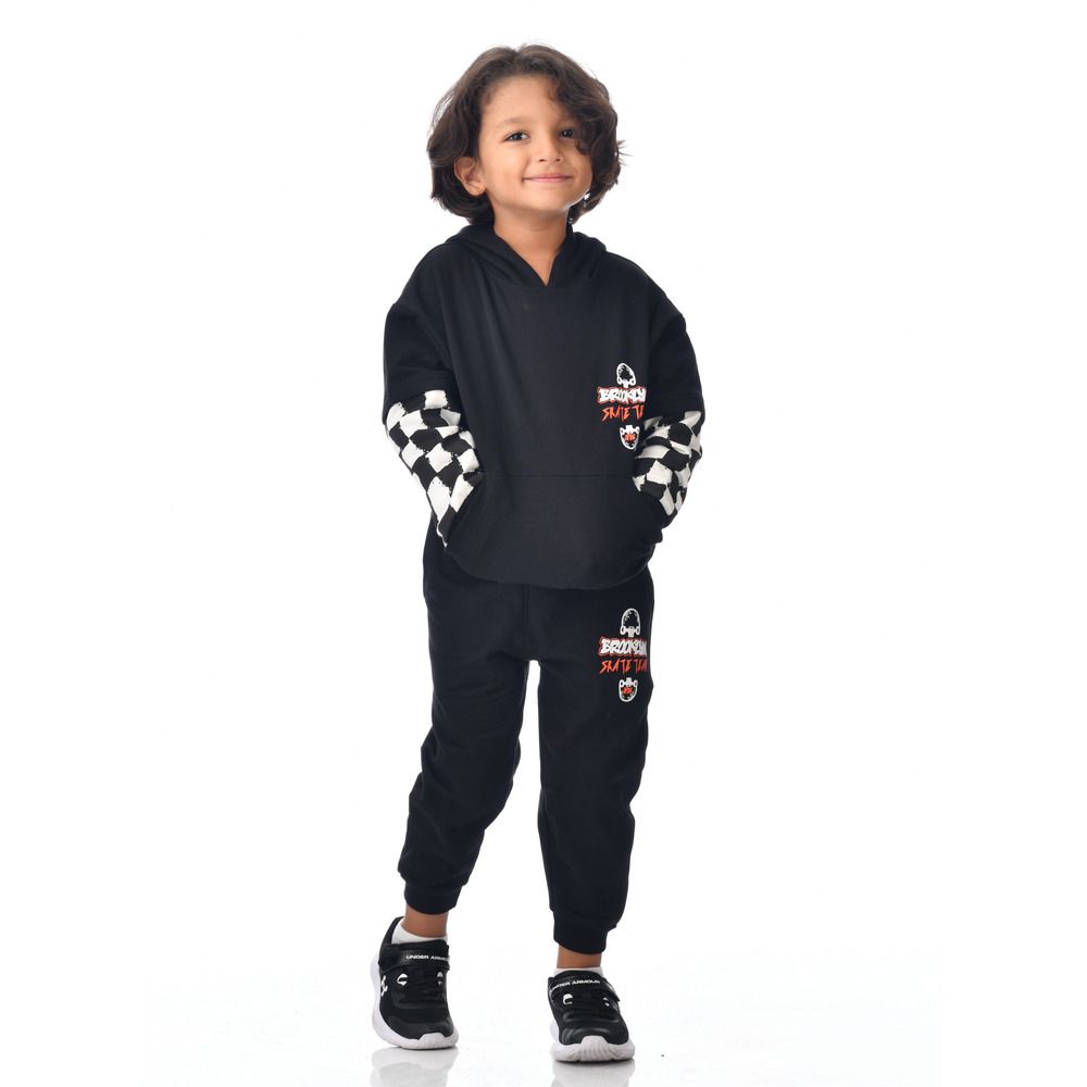 Victor and Jane - 2pc-Set - Boys' Hoodie And Joggers - Black