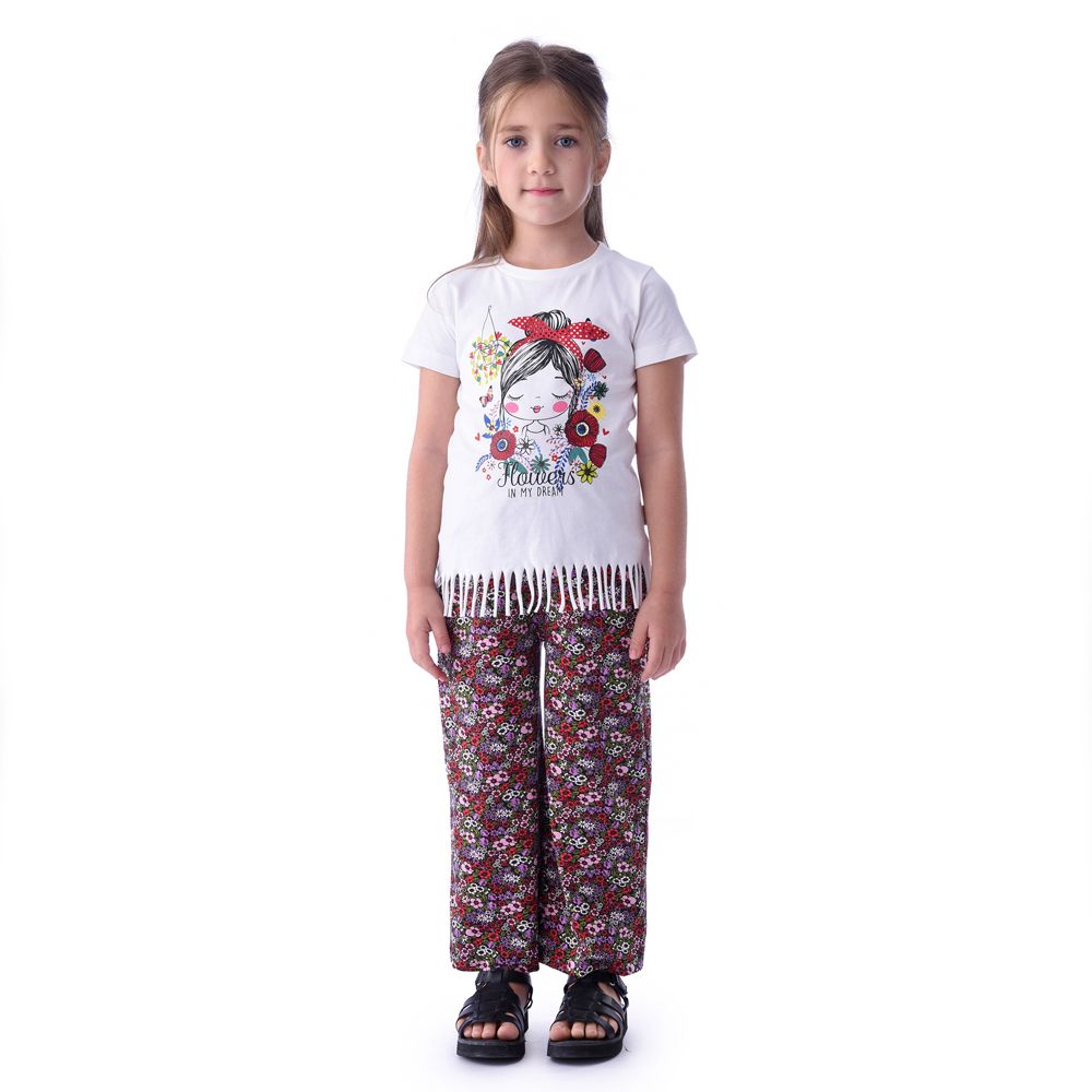 Victor and Jane - 2pc-Set - Girls Tee And Straight Fit Pants