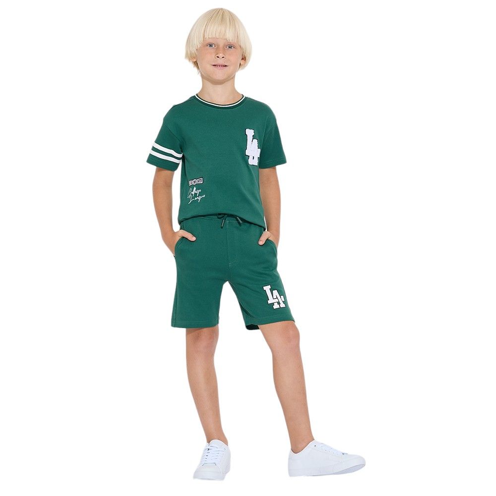 Victor and Jane - Boys' Premium T-Shirt & Shorts Set - Dark Green