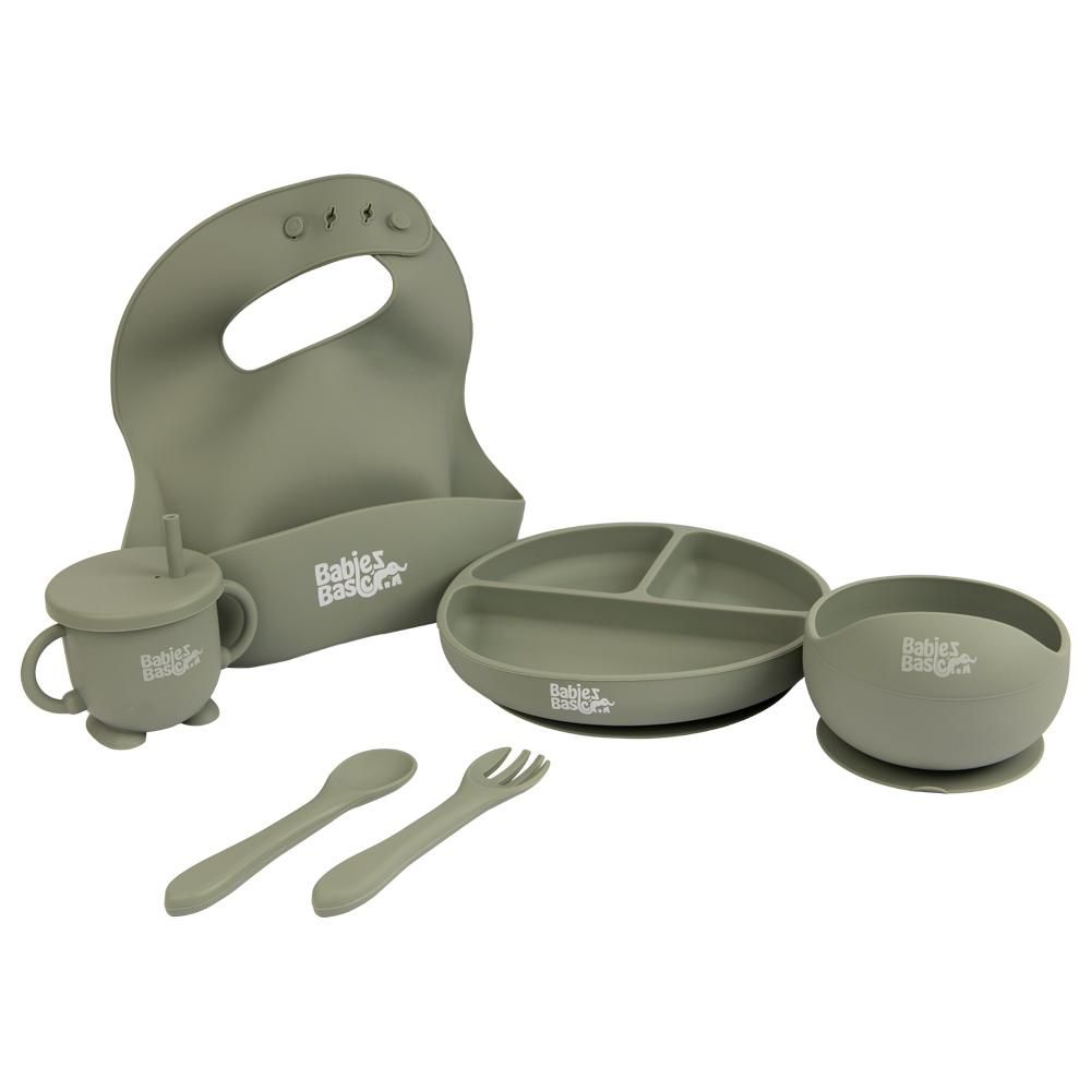 Babies Basic - Feeding Set - 6pcs - Grey