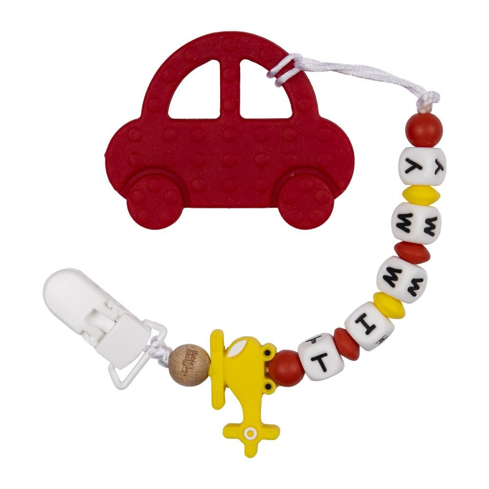 Babies Basic - Customized Pacifier Clip - Car - Red