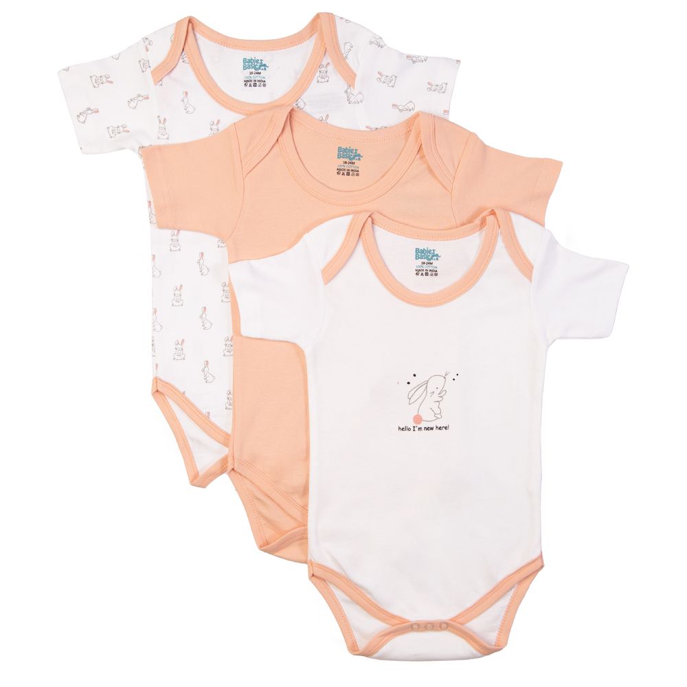 Babies Basic - 3pc-Set - Girls Printed Romper