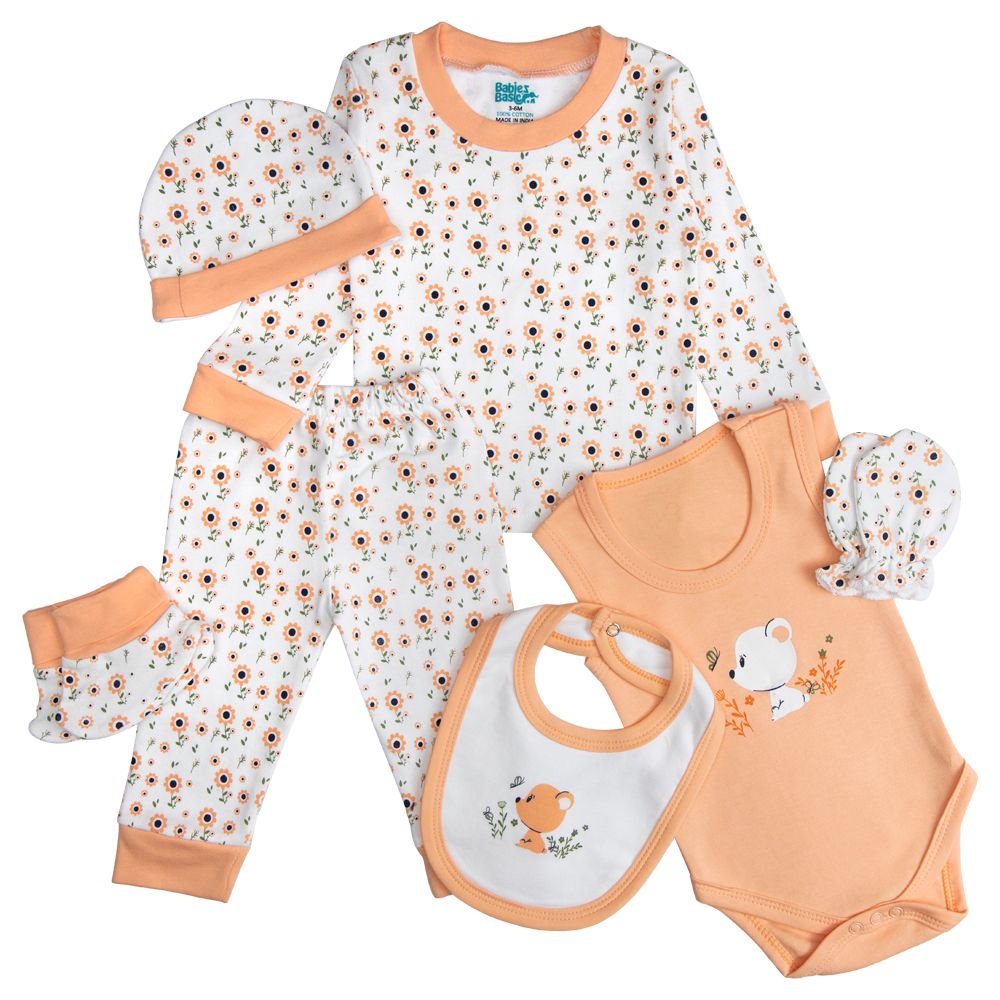 Babies Basic - 7pc-Set - Cotton Matching Set - Peach