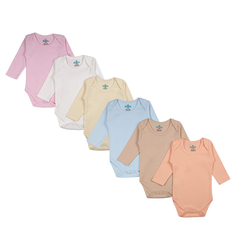 Babies Basic - Cotton Romper/Bodysuit - 6pc Set