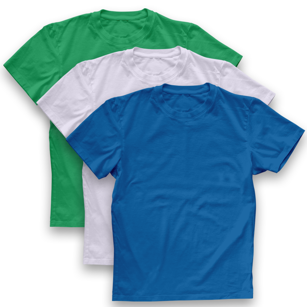 Twinkle Hands - 3pc-Set - Short Sleeves T-Shirt - Blue/White/Green