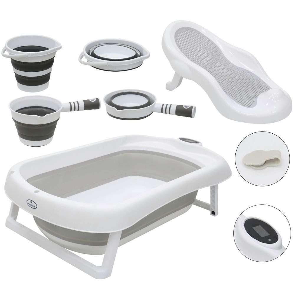 Bebesitos - 5-In-1 Baby Bath Tub With 2 Buckets And Thermometer