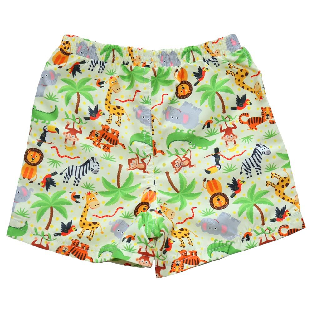 Coega Sunwear - Boys Baby Shorts Board - Green Jungle Animals