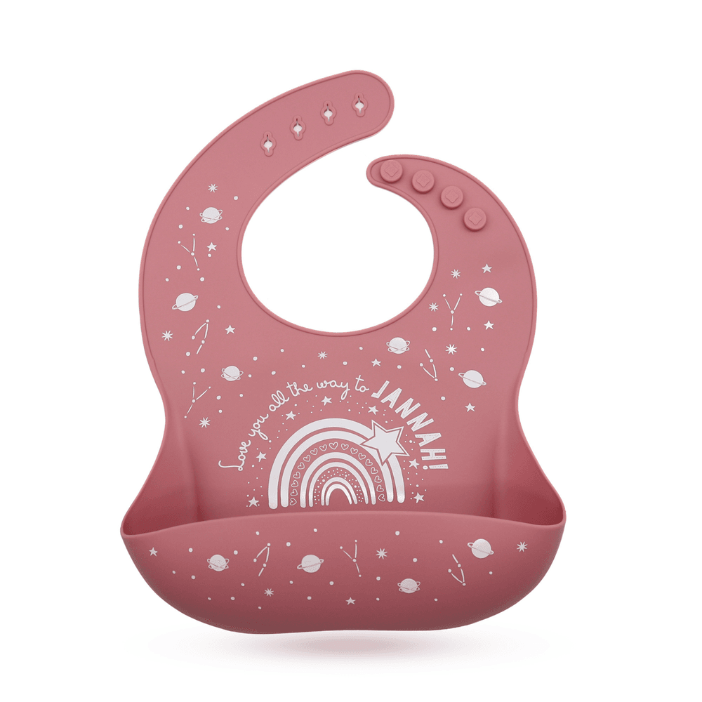 Once Upon A Dua - Lux Silicone Baby Bib - Dusty Pink