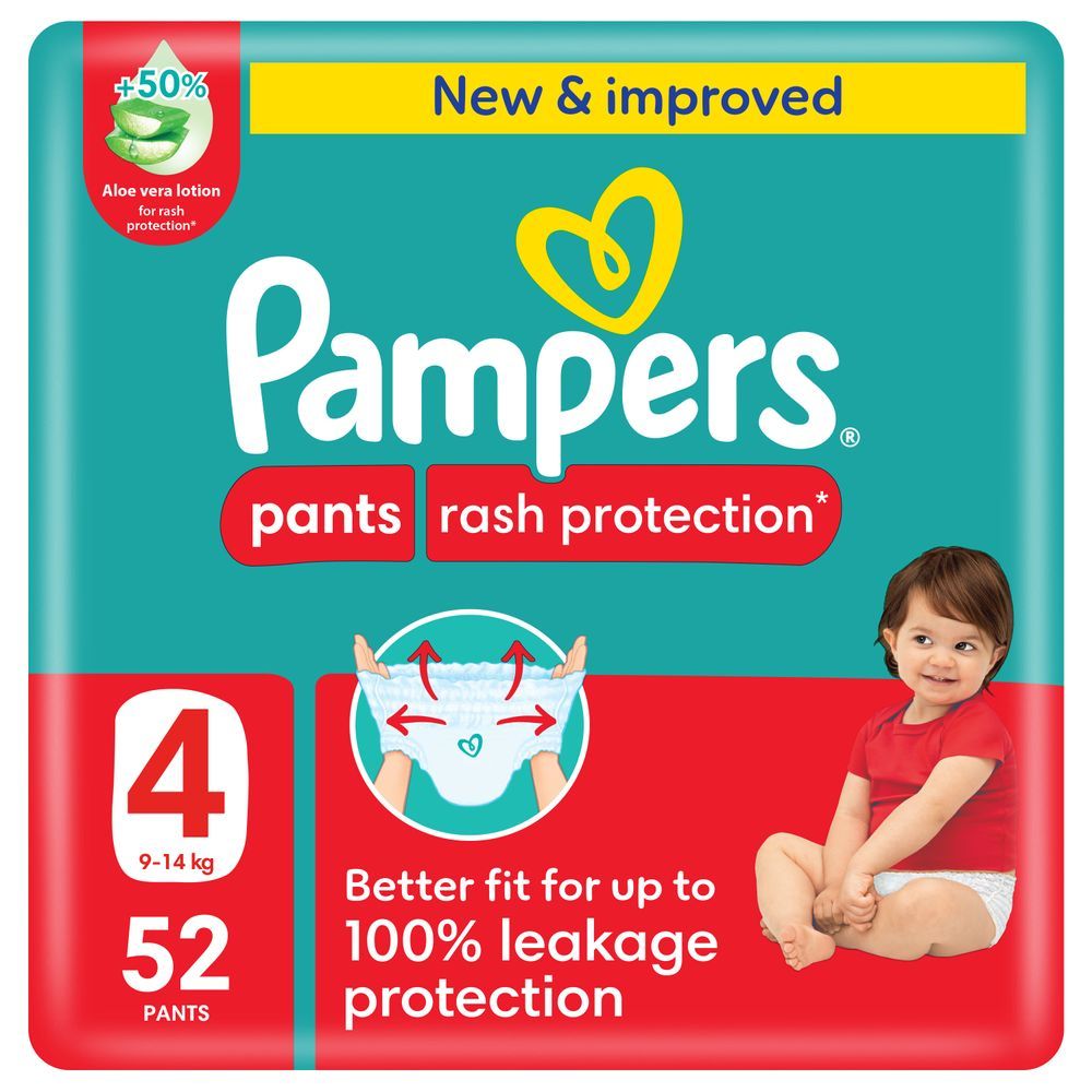 Pampers - Rash Protection Diaper Pants - Size 4 - 9-14kg - 52 Pcs