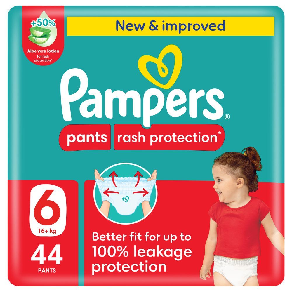 Pampers - Rash Protection Diaper Pants - Size 6 - 16+kg - 44 Pcs