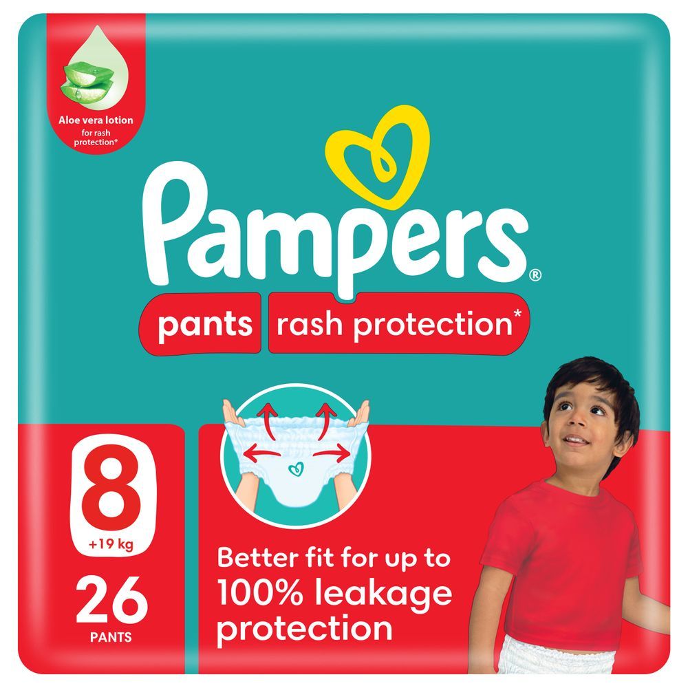 Pampers - Rash Protection Diaper Pants - Size 8 - 19+kg - 26 Pcs