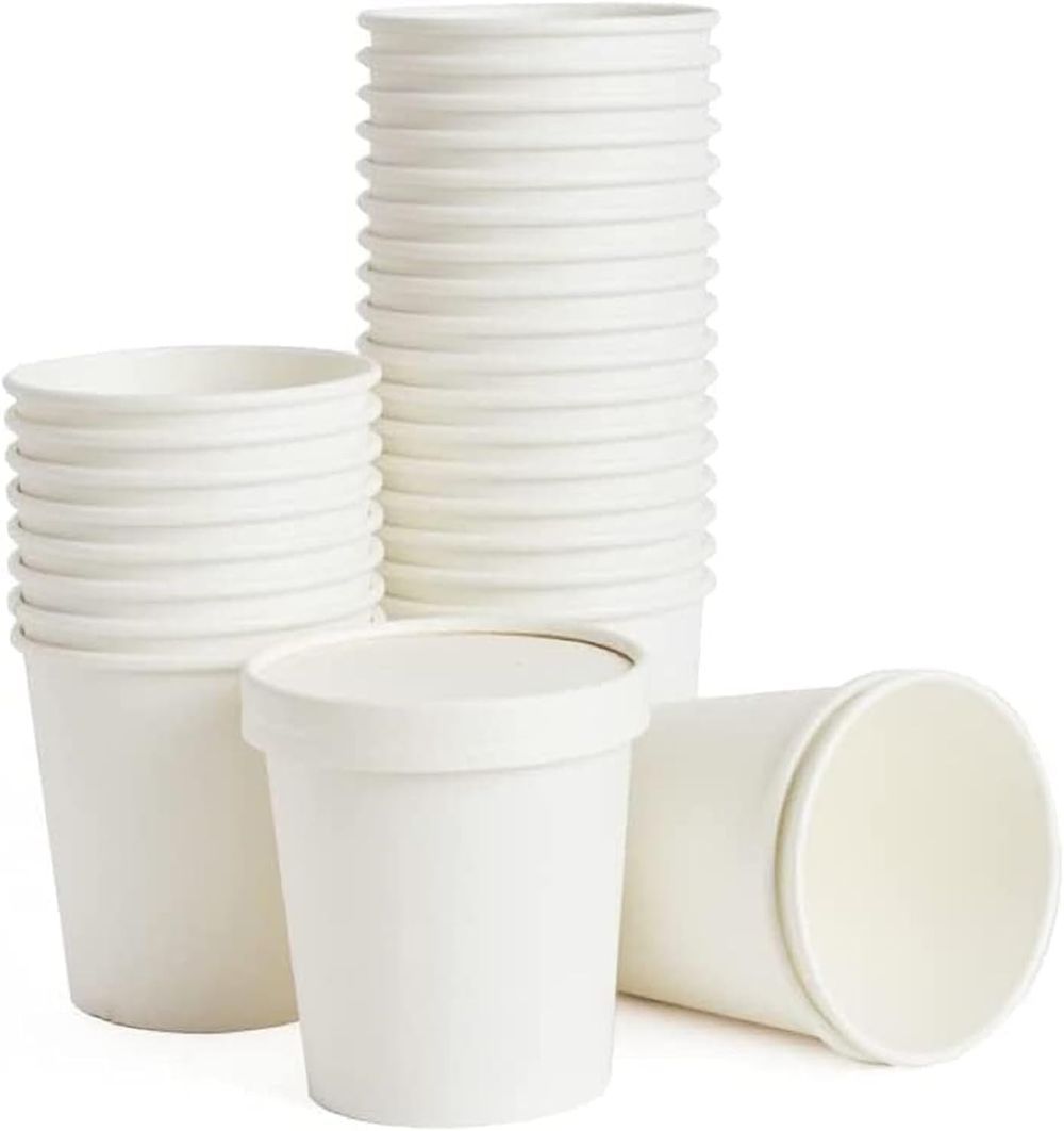 Ecoway - Disposable Paper Cups - 473ml - Pack of 50 - White