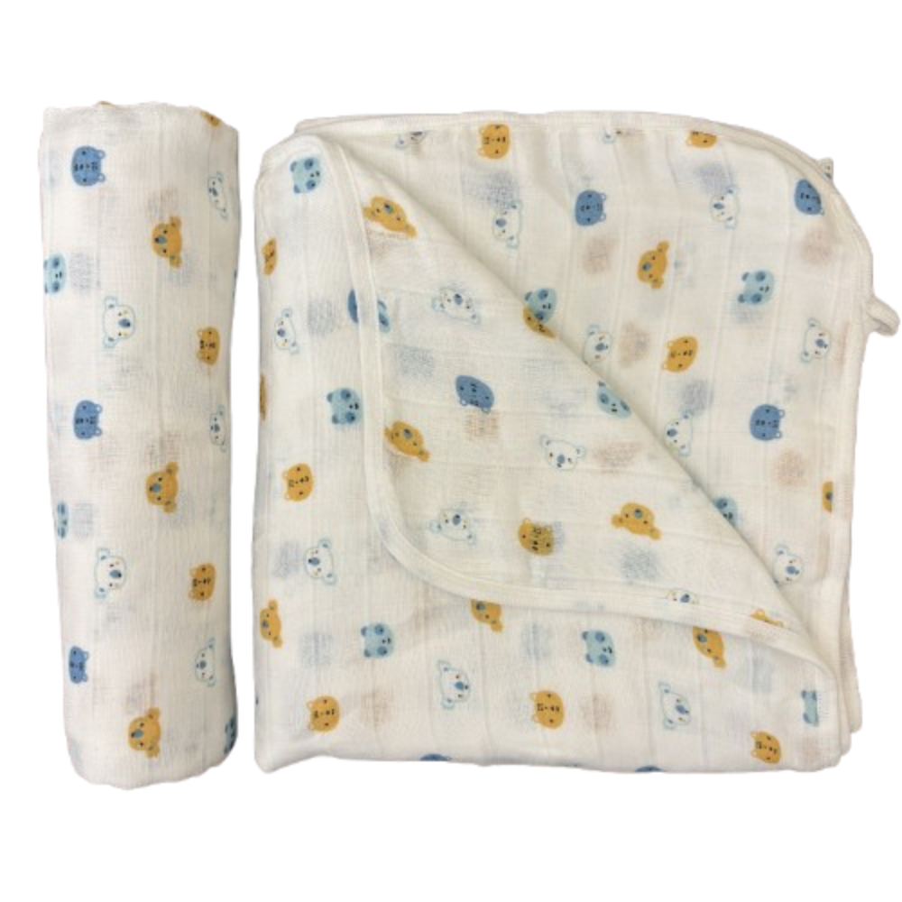 Tummy - Baby Essential Bear Swaddle Blanket Combo - Pack of 2