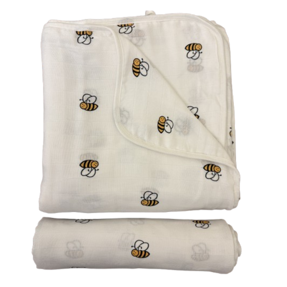 Tummy - Baby Essential Bee Swaddle Blanket Combo - Pack of 2