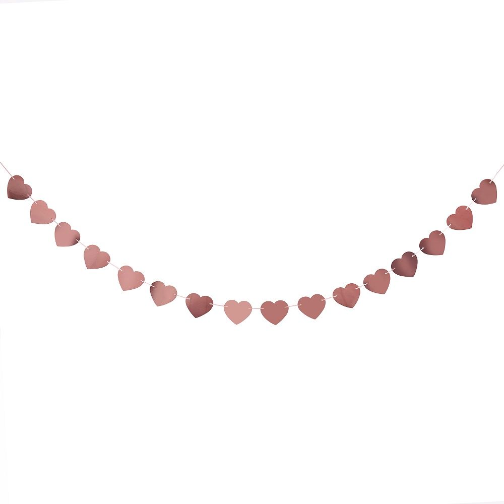 Hootyballoo - Rose Gold Heart Garland - 2.5m