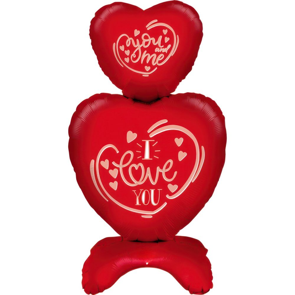 Grabo - The Standups Foil Hearts Balloon 1pc - 28 Inch