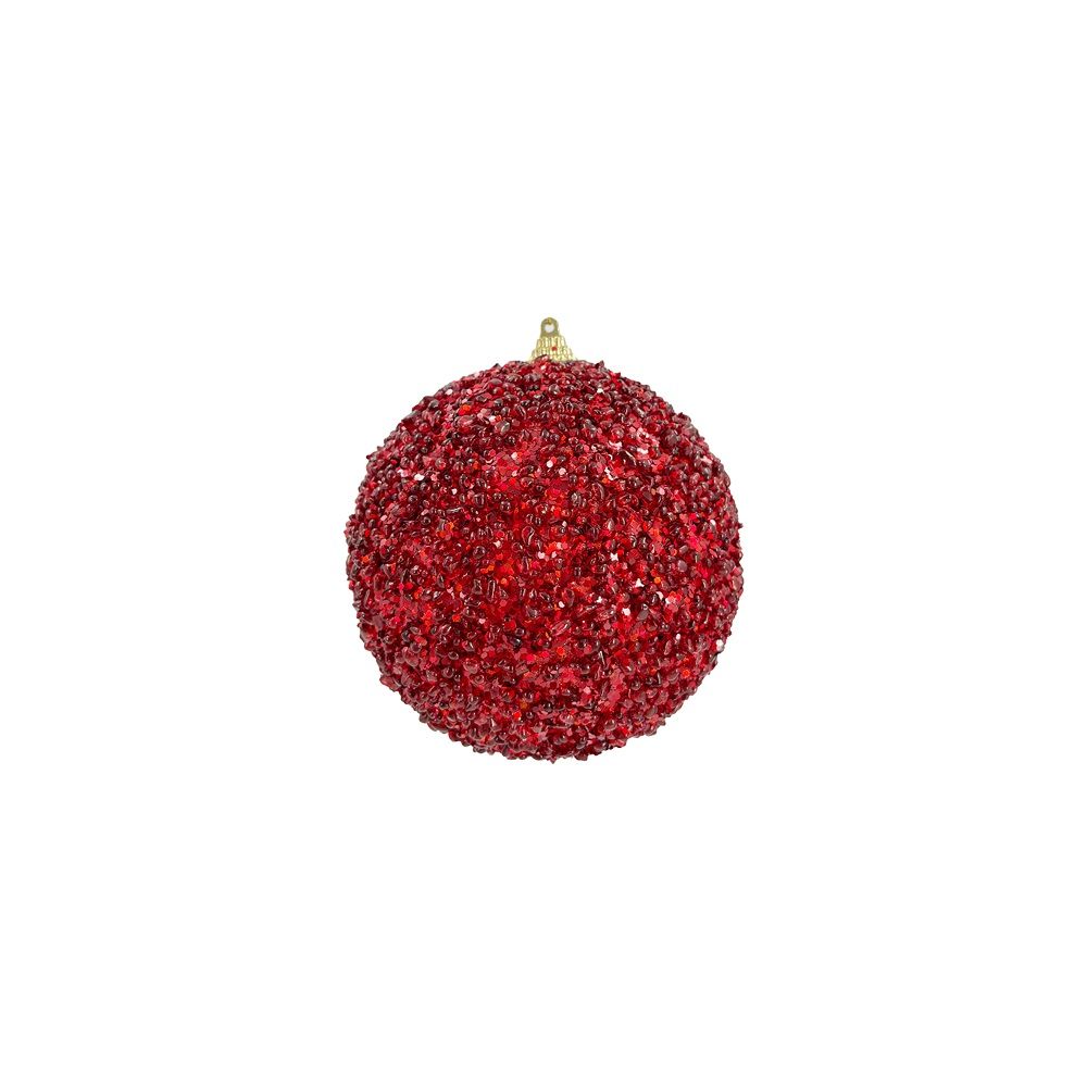 Christmas Magic - Christmas Designer Baubles - Red Glitter - 12 cm - 2 Pcs