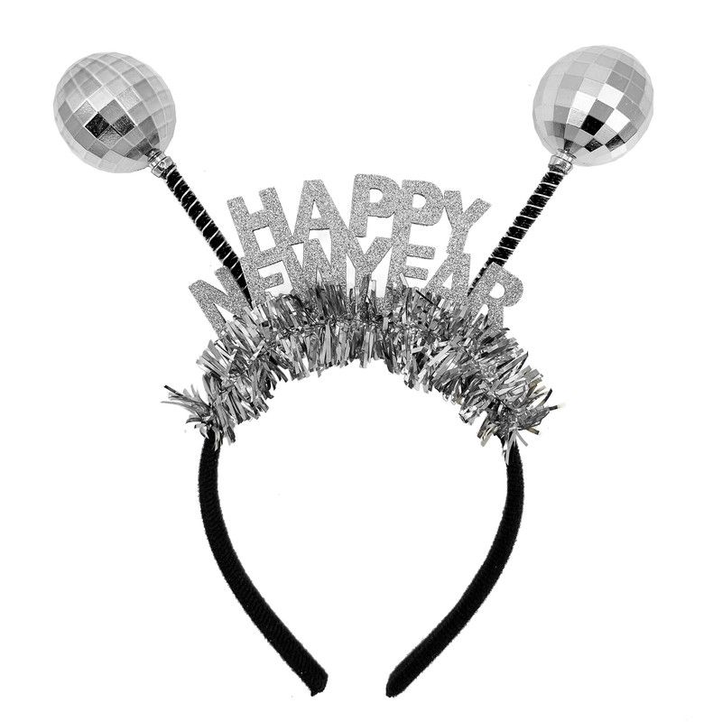 Party Magic - New Year Tinsel Headband - Silver