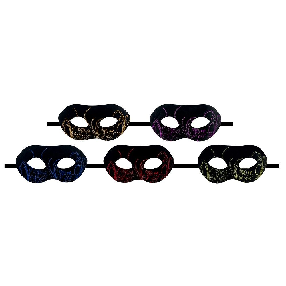 Party Magic - Adult Glitter Eye Mask - 1pc - Color May Vary