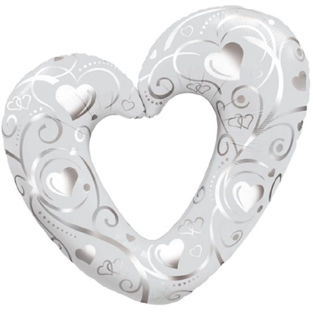 Qualatex - Filigree & Hearts Shaped Foil Balloon - 1pc - 42 Inches