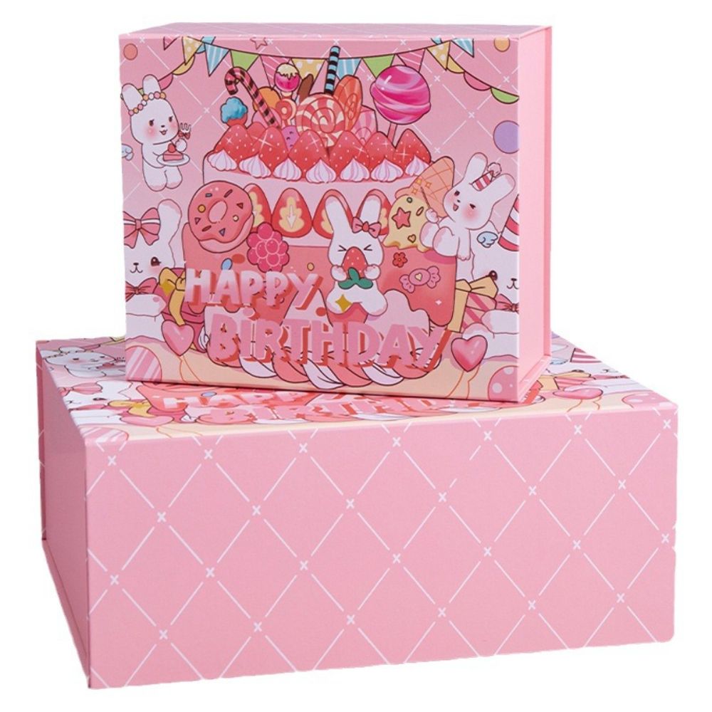 Y-PaperCo. - Happy Birthday Day Gift Box For Girl - Medium 24x21x11cm